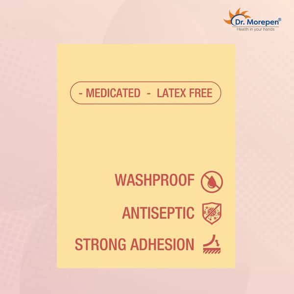Dr. Morepen Aid Adhesive Band Aid Washproof | 100 No's | Pack Of 2