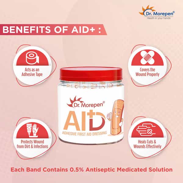 Dr. Morepen Aid Adhesive Band Aid Washproof | 100 No's | Pack Of 2