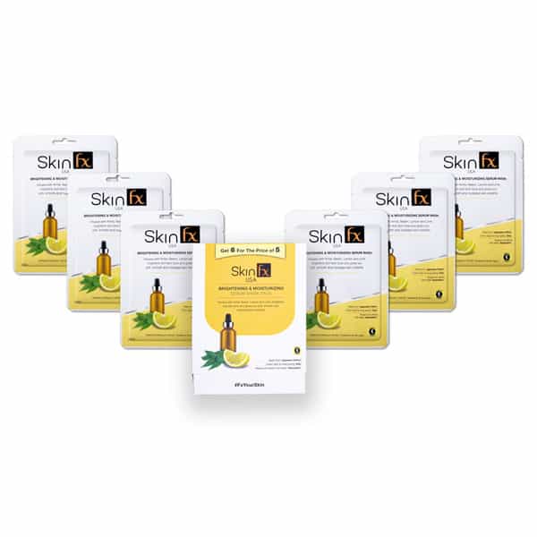 Skin Fx Brightening & Moisturizing Serum Mask, Neem & Amla Japanese Cotton For Dull Skin Tone 300 Ml