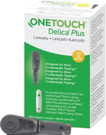 Onetouch Select Plus Glucometer Test Strips 100s Pack + 4 *25s Onetouch Delica Plus Lancets