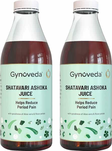 Gynoveda Shatavari Ashoka Juice For Period Pain Relief. Hassle-Free Periods Every Month. 2 Litre