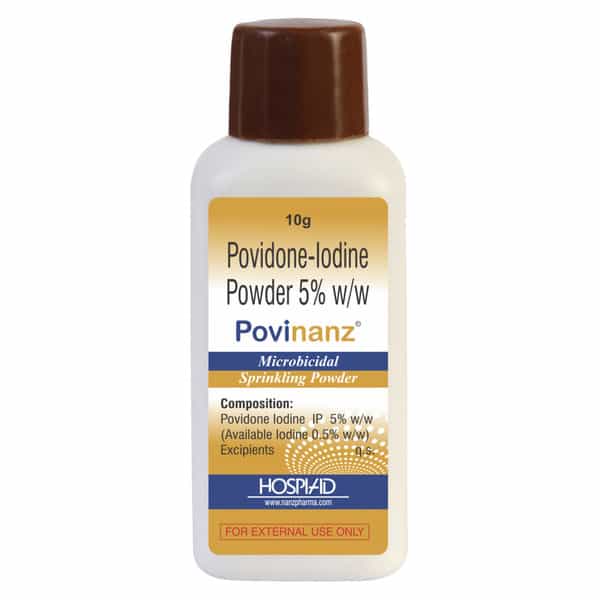 Povinanz 5% Microbicidal Povidone Iodine Power 10 Gms Pack 4