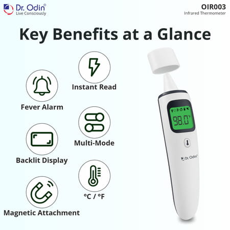Dr. Odin Oir003 Non Contact Digital Infrared Thermometer For Forehead & Ear