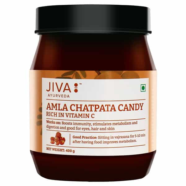 Jiva Amla Juice 1L & Amla Chatpata Candy 400G Natural And Tasty Source Of Vitamin C (Pack Of 2)