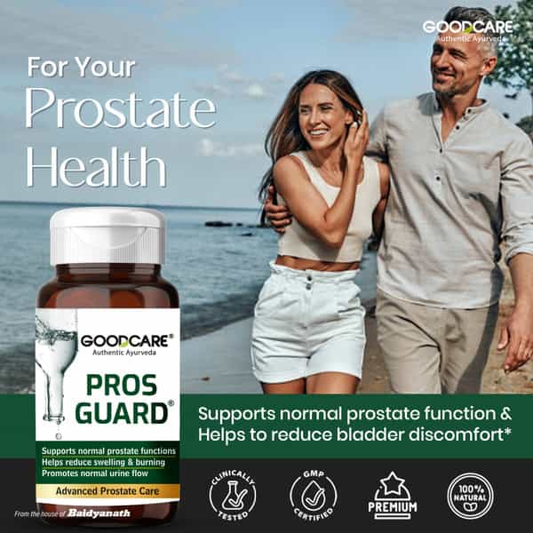 Goodcare Pros Guard 60 Caps | Ayurvedic Prostate Support | Relieves Swelling | Burning & Urine Flow