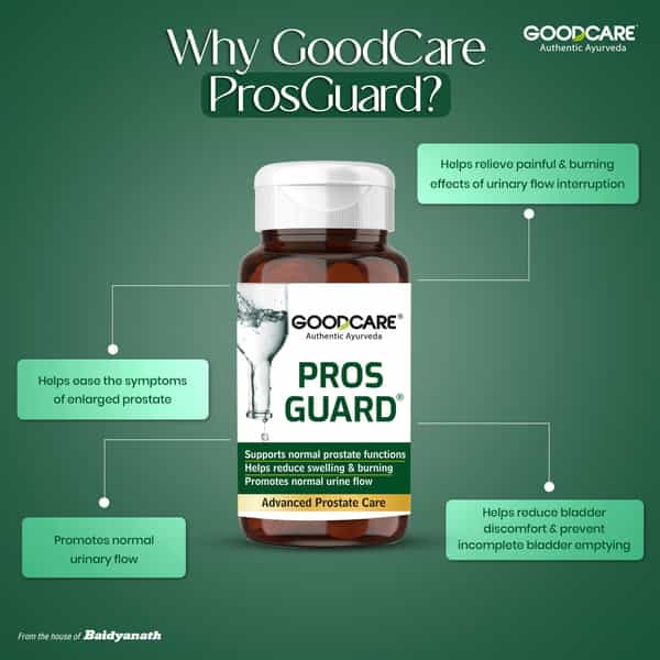 Goodcare Pros Guard 60 Caps | Ayurvedic Prostate Support | Relieves Swelling | Burning & Urine Flow