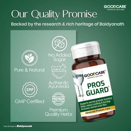 Goodcare Pros Guard 60 Caps | Ayurvedic Prostate Support | Relieves Swelling | Burning & Urine Flow