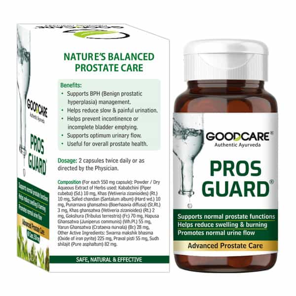 Goodcare Pros Guard 60 Caps | Ayurvedic Prostate Support | Relieves Swelling | Burning & Urine Flow