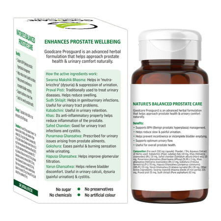 Goodcare Pros Guard 60 Caps | Ayurvedic Prostate Support | Relieves Swelling | Burning & Urine Flow