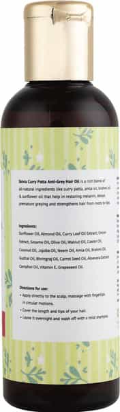 Skivia Curry Patta Anti Grey Hair Oil With Vitamin E & Amla - 100 Ml|Maintains Natural Pigment