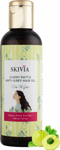 Skivia Curry Patta Anti Grey Hair Oil With Vitamin E & Amla - 100 Ml|Maintains Natural Pigment