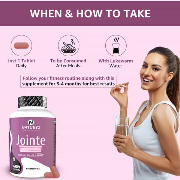 Naturyz Jointe With 1500Mg Glucosamine, 400Mg Chondroitin & 400Mg Msm For Joint Support (60 Tablets)