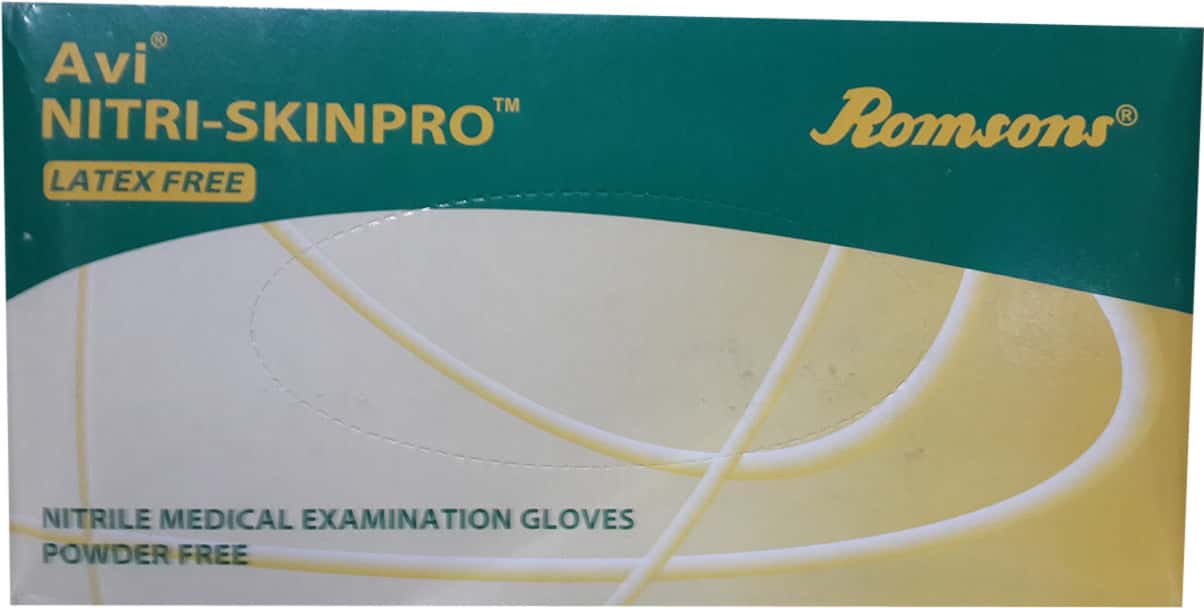 Romsons Nitrile Medical Examination White L Gloves 100 No'S