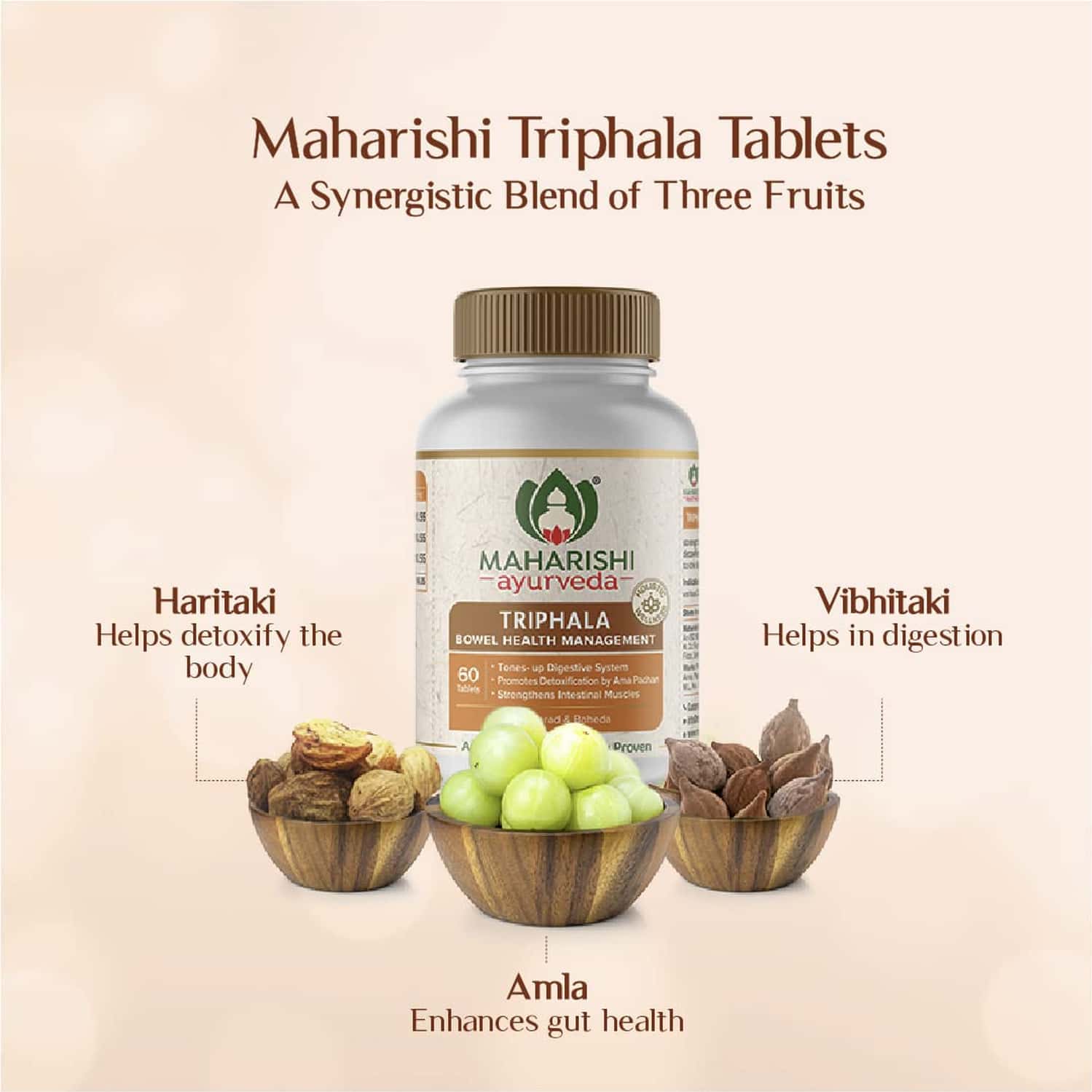 Buy MAHARISHI AYURVEDA TRIPHALA TABLETS HEALTHY DIGESTION RELIEVES