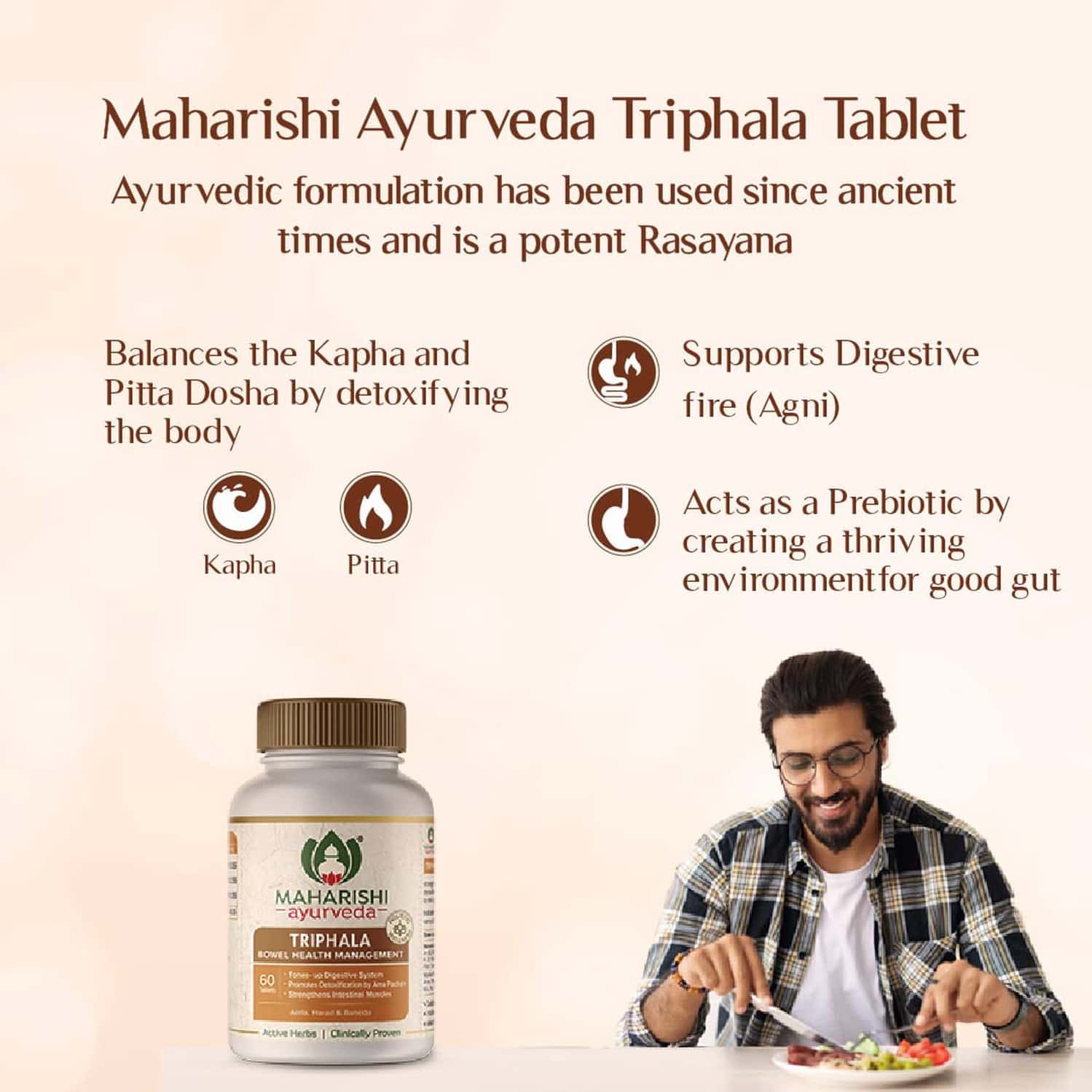 Buy MAHARISHI AYURVEDA TRIPHALA TABLETS HEALTHY DIGESTION RELIEVES