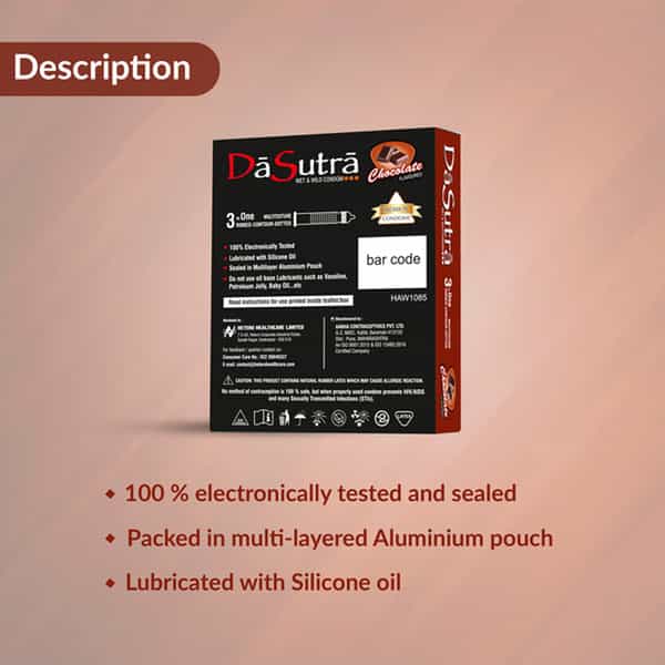 Dasutra Wet And Wild Condoms - Chocolate - 30 Peices (Pack Of 10)