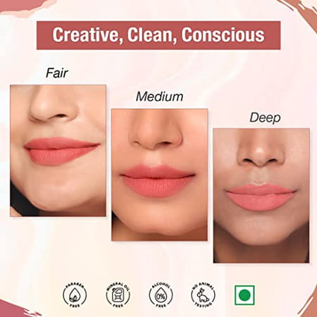 Tnw -The Natural Wash Matte Velvet Longstay Mini Liquid Lipstick - 01- Blush Nude - 1.2ml