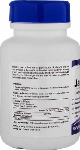 Healthvit Jambu-Vit Jambo Beej Powder 250 Mg -60 Capsules