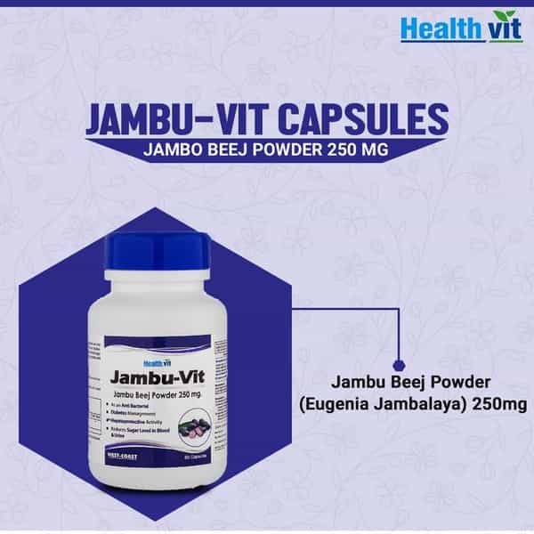 Healthvit Jambu-Vit Jambo Beej Powder 250 Mg -60 Capsules