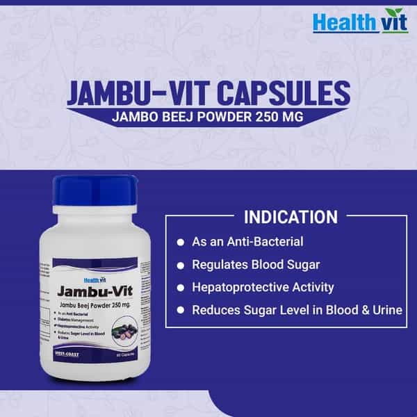 Healthvit Jambu-Vit Jambo Beej Powder 250 Mg -60 Capsules