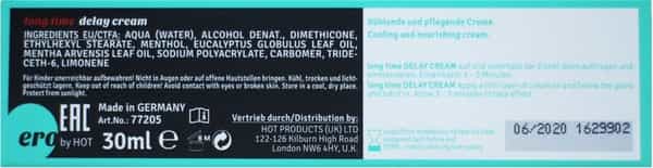 Ero Long Time Delay Virility Cream For Men Tube Of 30 Ml