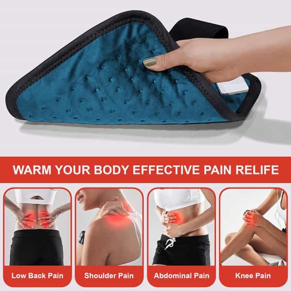 Addmax Electric Heating Pad Orthopaedic Heating Belt For Back Waist Stomach Pain Relief - Teal