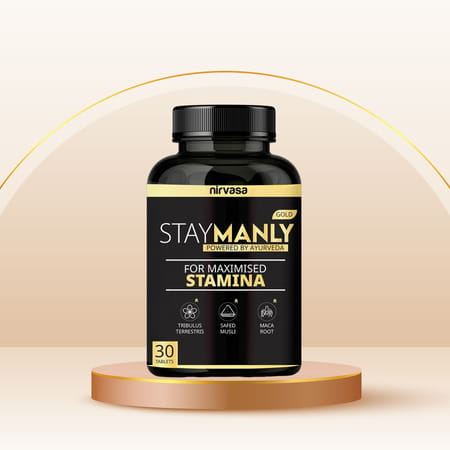Nirvasa Staymanly Gold Tablet | Maximised Stamina | Vegetarian | 1 X 30 Tablet