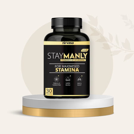Nirvasa Staymanly Gold Tablet | Maximised Stamina | Vegetarian | 1 X 30 Tablet