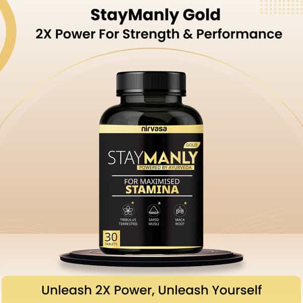Nirvasa Staymanly Gold Tablet | Maximised Stamina | Vegetarian | 1 X 30 Tablet
