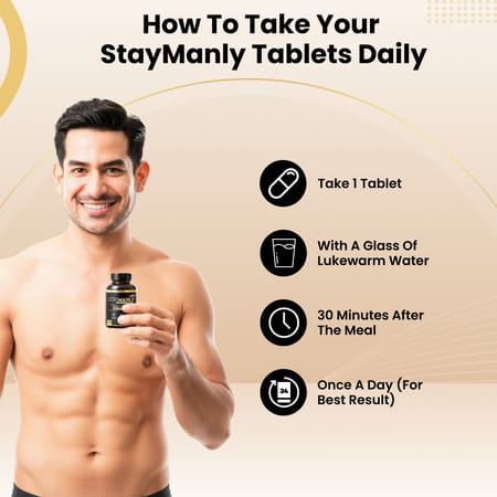 Nirvasa Staymanly Gold Tablet | Maximised Stamina | Vegetarian | 1 X 30 Tablet