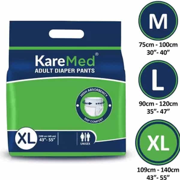 Kare In Adult Diaper Pants For Incontinence Waist Size 109-140 Cm (43-55)-Pack Of 1 (10 Count)-Xl