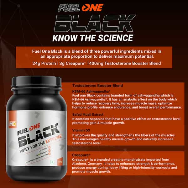 Muscleblaze Fuel One Black With 3 G Creapure & Added Testosterone Blend (Chocolate | 750 G / 1.6 Lb)