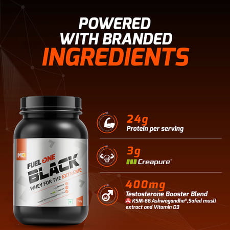 Muscleblaze Fuel One Black With 3 G Creapure & Added Testosterone Blend (Chocolate | 750 G / 1.6 Lb)