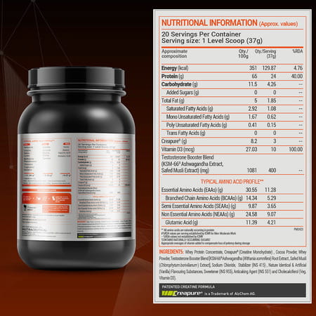 Muscleblaze Fuel One Black With 3 G Creapure & Added Testosterone Blend (Chocolate | 750 G / 1.6 Lb)
