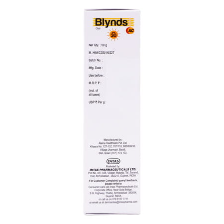 Blynds Ac Gel Spf 30 50gm