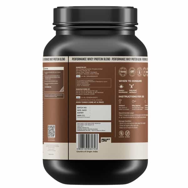 Beastlife Performance Yeast Whey Blend | 34G Protein | 5.7G Bcaa | Cold Coffee | Easy Digest | 1 Kg