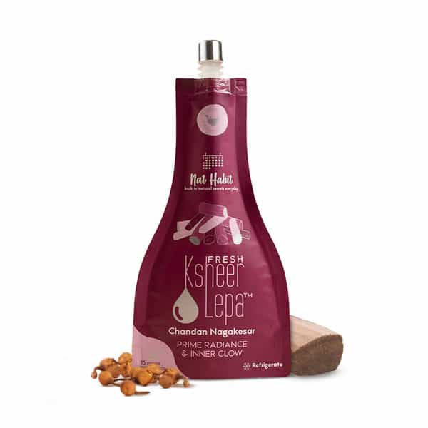 Nat Habit Chandan Nagakesar Ksheer Lepa | Clay Face Mask | Glowing Skin | Sandalwood - 40G