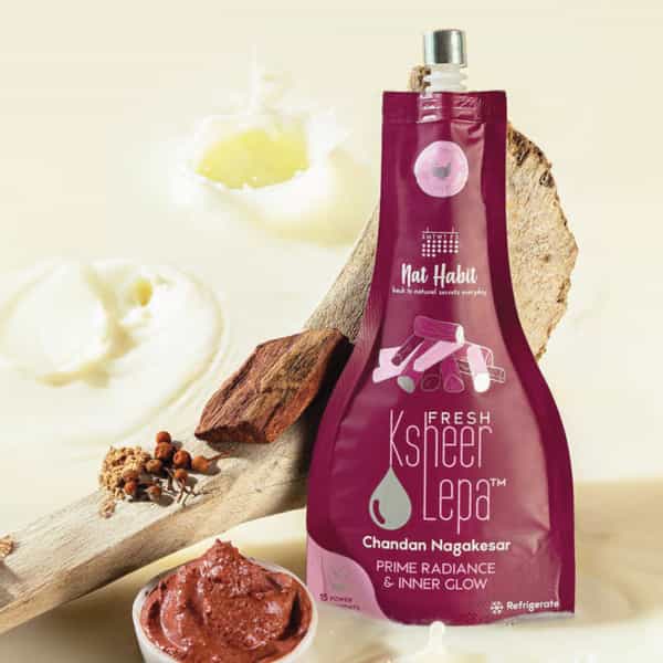Nat Habit Chandan Nagakesar Ksheer Lepa | Clay Face Mask | Glowing Skin | Sandalwood - 40G
