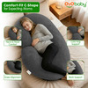 Oyo Baby Maternity Pillows With Washable Premium Velvet Cover | C-Shaped Maternity Pillow (Grey)