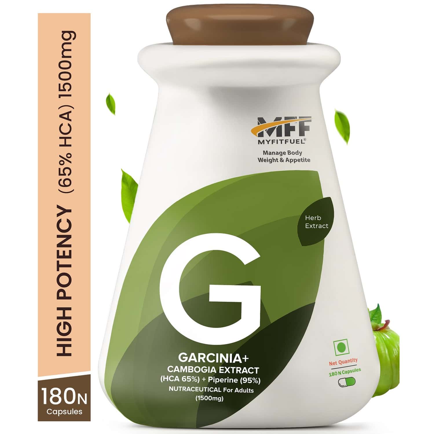 Myfitfuel Garcinia Cambogia Extract (hca 65%) With Piperine 95% | (1500mg) | 180 Capsules