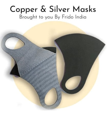 Arcatron Mobility Combo 2 Silver+ 2 Copper Treated Face Mask - Breathable & Stretchable - Washable