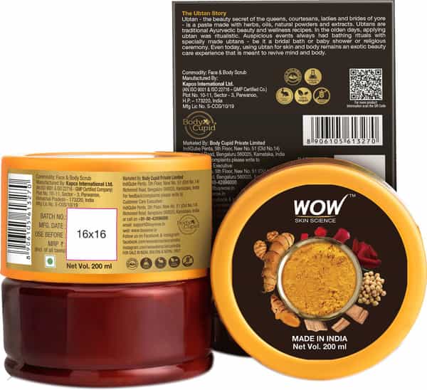 Wow Skin Science Ubtan Face & Body Scrub - 200 Ml