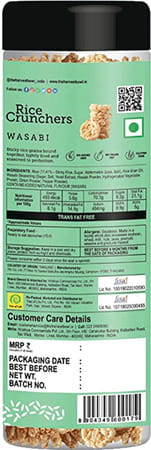 The Harvest Bowl Rice Crunchers/Crackers - Gluten Free - No Transfat - No Added Msg - Wasabi - 120gm