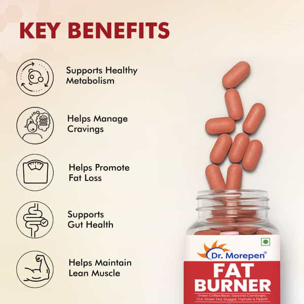 Dr. Morepen Fat Burner | Appetite Control Weight Management & Metabolism Support | Tablets | 60 No's