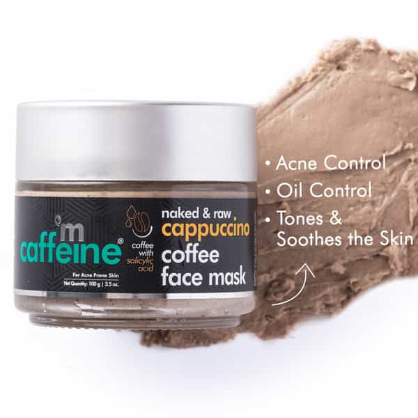 Mcaffeine Anti Acne Cappuccino Coffee Face Mask - Clay Face Pack With Salicylic Acid For Oil Control