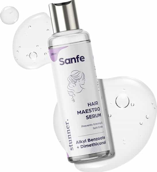 Sanfe Stunner Dimethiconol Hair Maestro Serum For Grey Hair & Split Ends Control -100 Ml