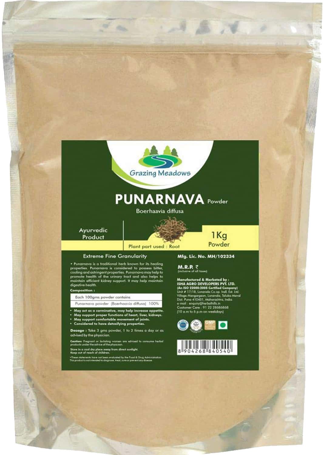 Grazing Meadows Punarnava Powder - 1 Kg