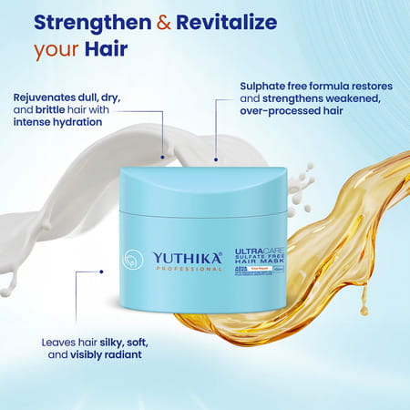 Yuthika Ultracare Sulfate Free Hair Mask 150ml | Professional Repair Mask For Dull Dry Brittle Hair