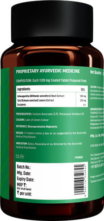 Hk Vitals Ashwagandha Plus With Tulsi Extract 500mg (60 Tablets) | Improves Muscles Strength