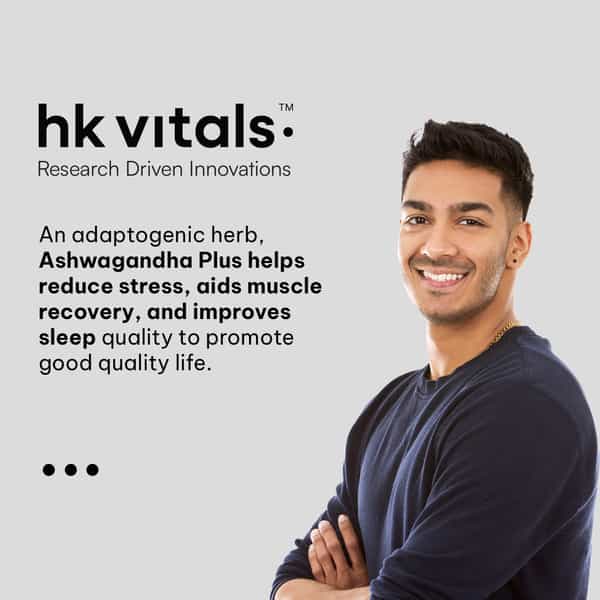 Hk Vitals Ashwagandha Plus With Tulsi Extract 500Mg (60 Tablets) | Improves Muscles Strength